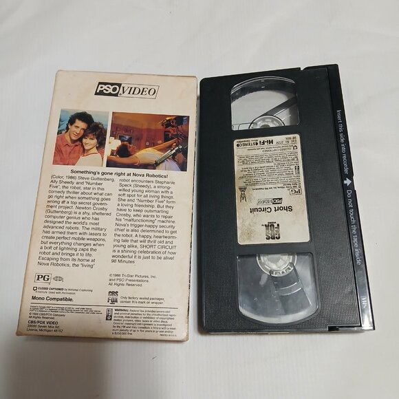 Short Circuit 1986 VHS Tape CBS Fox PSO Ally Sheedy Steve Guttenberg Bundle Save - Picture 2 of 3